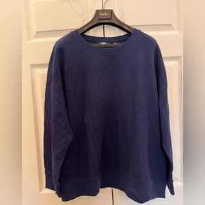 Lands' End women’s long sleeve waffle crewneck top size 1X Blue NWOT